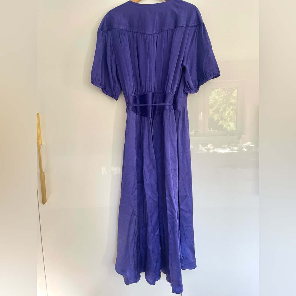 Anthropologie Violet Satin Midi Dress - Picture 4 of 5